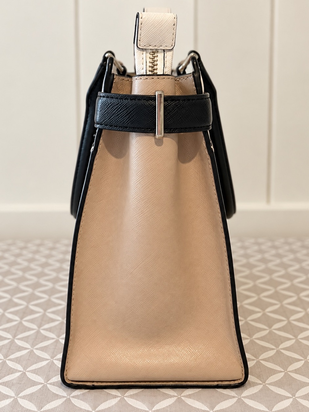 kate spade Beige & Black Saffiano Tote with Cardholder - Picture 4 of 10